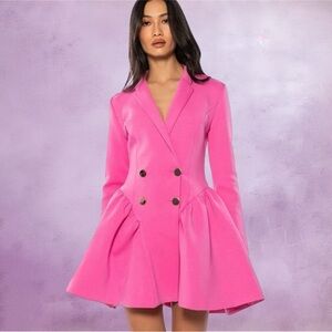 AKIRA Label HBIC Blazer Mini Dress In Pink - Barbie dress - XL